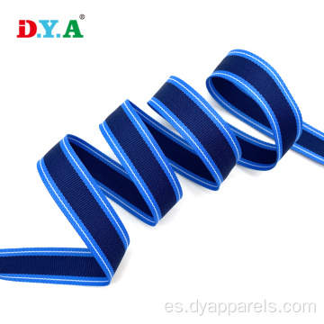 Corizas a rayas de 22 mm de cinta de poliéster azul para coser